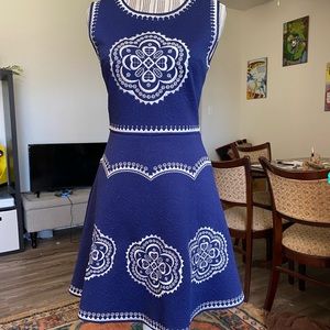 Francesca’s Navy Dres w/ white pattern